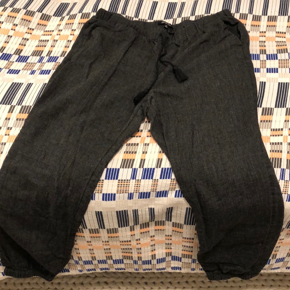 Madewell woven linen pants, grey, size M